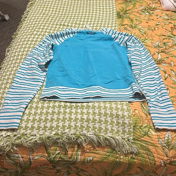 Lululemon Voyage Pullover *TencelTwin Stripe Spry Blue / Spry Blue - Picture 10 of 11